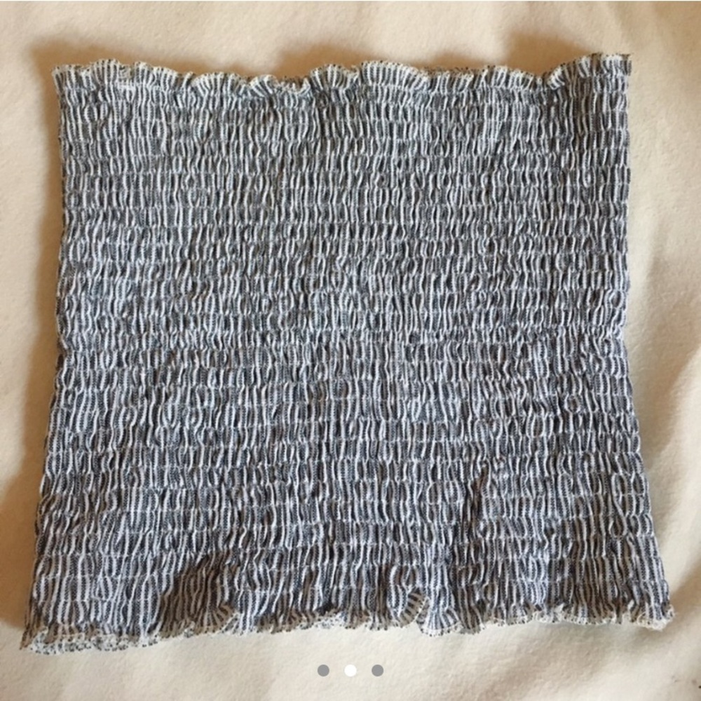 Brandy Melville Blue & White Smocked Tube Top